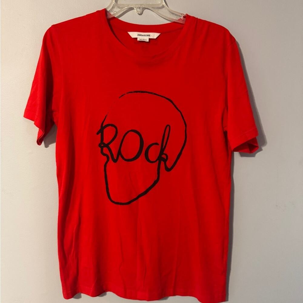 Zadig & Voltaire Red Graphic Skull “Rock” t-shirt size XS